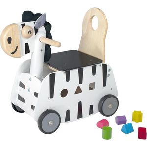 I'm Toy Loop- En Duwwagen Zebra Junior 45 Cm Zwart/wit