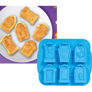 Fiestas Guirca - Siliconen koekjesvorm grafstenen - 1 stuks - blauw - Halloween - Halloween Decoratie - Halloween Versiering