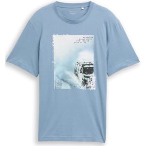 TOM TAILOR - Shirt - Pastelblauw - Jersey - Kwartmouw