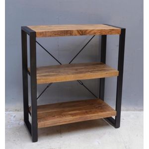 Boekenkast mangohout 90x100 cm