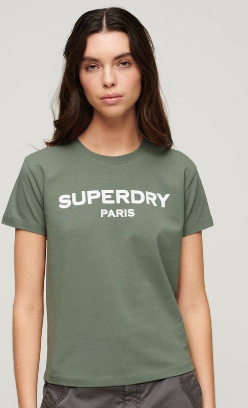 Superdry - Sport Luxe Graphic Fitted T-shirt - Mauve Morn Pink - Korte Mouwen