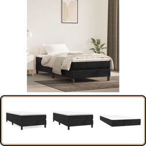 vidaXL Boxspring met matras - Fluweel - 100x200 cm Boxspringbed - Fluweel Bed - Pocketveer Matras - Midden Hard Matras - Huidirvriendelijk