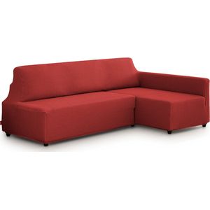 Belmarti® Bankhoes Bali Chaise Longue Rechts 195-220cm breed - Steenrood - geschikt voor banken zonder armleuningen - multi-elastische kwaliteit met uitzonderlijk aanpassingsvermogen