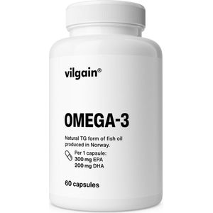 Vilgain Omega 3 - 300 mg EPA & 200 mg DHA - 60 capsules - visolie