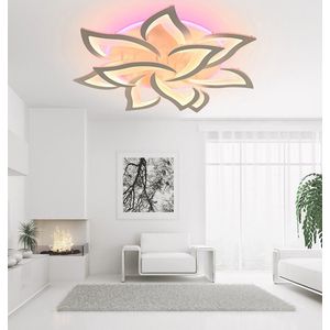 Bloemen Kroonluchter - Decoratief Plafondlamp - Chandelier 100W - Wit - Met Afstandsbediening - Smart Lamp - Woonkamerlamp - Moderne Lamp - Plafonniere