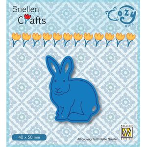 Nellie Snellen snijmal - 40 x 50 mm - SCCOD014 Cozy Dies konijn haas pasen rabbit