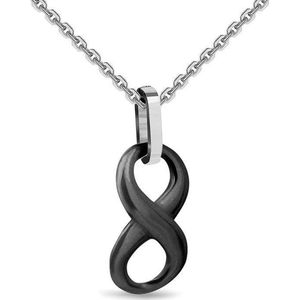 Montebello Ketting Florien Black - 316L Staal - Infinity - 10x25mm - 47cm