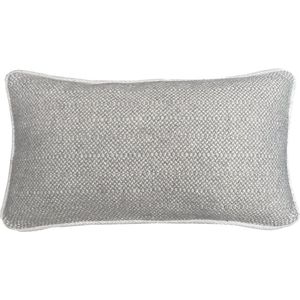 Natural grey structure recycled wool rectangle cushion