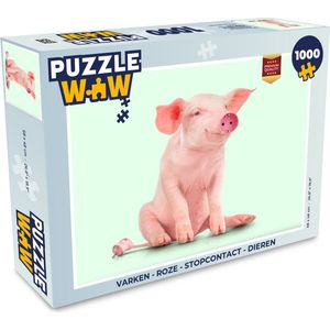 Puzzel Varken - Roze - Stopcontact - Dieren - Legpuzzel - Puzzel 1000 stukjes volwassenen