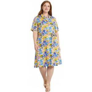 Korte rechte blousejurk met bloemen