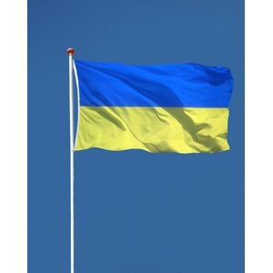 Oekraïense Vlag - Oekraïne Vlag - 90x150cm - Ukraine Flag - Originele Kleuren - Sterke Kwaliteit Incl Bevestigingsringen - Hoogmoed Vlaggen