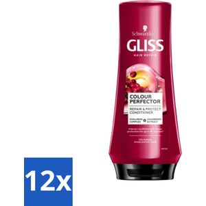 12 x Gliss - Hair Repair - Conditioner voor Kleurbehoud en Glans - 200 ml - Haar Conditioner - Kleurbescherming - Glans Conditioner - Geverfd Haar - Highlights