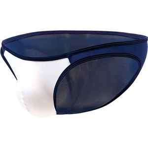 Wit Blauw-Navy Heren Slip - Heren Lingerie - String Ondergoed Mannen