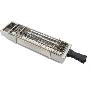 Spiedini ElectroGrill 1800 - Elektrische grill/bbq (met rooster) voor binnen, voor het grillen/barbecuen van saté, arrosticini of spiesjes - 1800 Watt - Materiaal: rvs