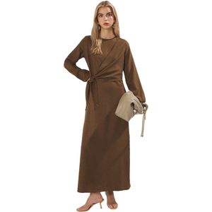 Trendyol Zwarte Linnenlook Geweven Jurk Tctss25Eb00129