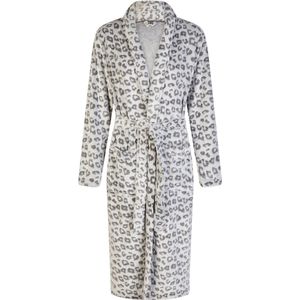 By Louise Dames Badjas Fleece Grijs Panterprint - Maat S