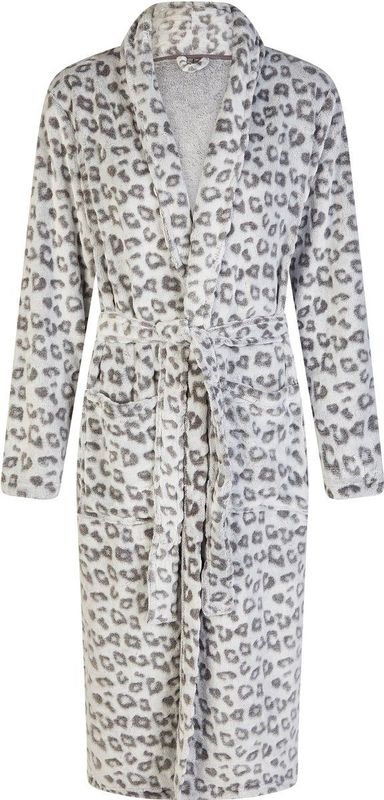 By Louise Dames Badjas Fleece Grijs Panterprint - Maat S