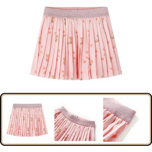 Kinderplooirok lichtoranje - Maat 92 - Puppy print Kinderrok - Meisjesrok - Plooirok - Kindermode - Zomerjurkje