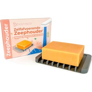 Destined® Q10 Turmeric soap | Kurkuma zeep | Inclusief Zeephouder Grijs | Gezichts & lichaamsreiniging & handzeep | Dark spot / Pigmentvlekken verwijderen | Alternatief voor Kojic Acid zeep - 140g