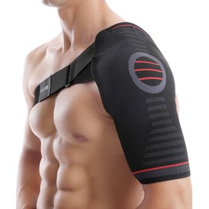 U Fit One Compressie Schouder Brace - Verstelbare Schouderbandage - Unisex - Orthopedische Schouderbrace - Zwart - L/XL