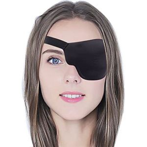 2 Stuks 3D-oogplekken - Linkeroog - Amblyopie Ooglapje - Klittenbandverstelling - Volwassenen en Kinderen - Oogmasker - Geschikt voor Amblyopietraining, Postoperatieve Herstelperiode, Diplopie, Fotofobie en Postoperatieve Vermoeidheid - Zwart