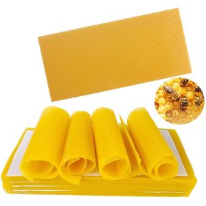 ZffXH Pack of 30 Beeswax Leaves, 40 x 18 cm, Natural Wax, Centre Walls, Beeswax Plates, Pike Perch, Honeycomb for Eating, Complete Set of Beekeeping Tools