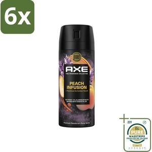 Axe – Deodorant – Peach Infusion – 150 ml - Voordeelverpakking - 6 stuks - Geur - Lichaamsgeur