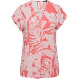comma - Blouse - Korte Mouwen - V-halslijn - All-over Print