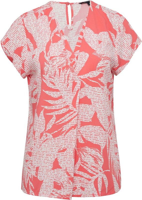 comma - Blouse - Korte Mouwen - V-halslijn - All-over Print