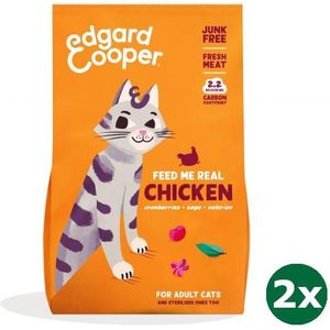 Edgard & cooper kat adult kip kattenvoer 2x 2 kg