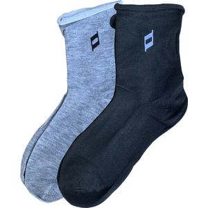 green-goose® Bamboe Diabetes Sokken - Niet knellend - Drukvrij - Zonder Elastaan - Maat 40-43 - 2 Paar - 100% Bamboe - Zwart en Grijs - Zacht, Admenend en Duurzaaam!