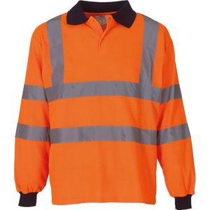 Yoko High Visibility Long Sleeve Polo Shirt YHVJ310 - Hi Vis Orange - 3XL