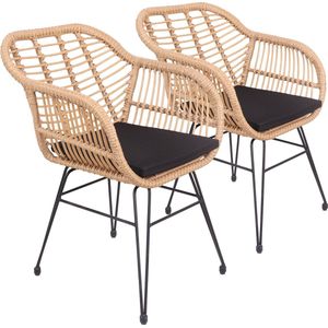 Set van 2 kunststof rotan fauteuils met kussens CINTA