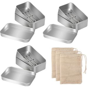 Selbro ® Waterdichte Aluminium Zeepbox Set met Afdruiprooster en Reistas Voor Divers Gebruik
