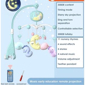 Baby Rammelaars Wieg - Mobiles Baby Speelgoed Houder Roterende - Mobiele Bed Bel - Musical Box Projectie - 0-12 Maanden - Pasgeboren - Baby jongen Speelgoed