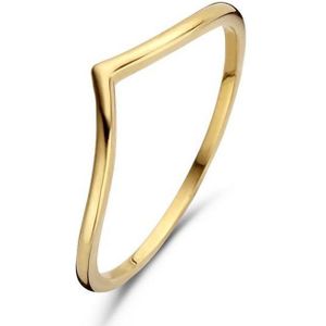 New Bling Zilveren Wishbone Ring 9NB 0274 56 - Maat 56 - Goudkleurig