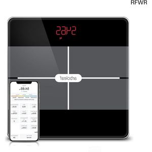 RFWR® Digitale Personenweegschaal met Lichaamsanalyse en Bluetooth Verbinding - Tot 180 kg Gewicht, 13 Lichaamsmetingen, Inclusief App