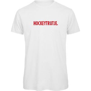 T-shirt Wit XXL - Hockeytrutje - rood - soBAD. | T-shirt unisex | T-shirt mannen | T-shirt dames | Hockey | Oranje