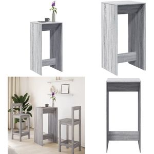 vidaXL Bartafel 51x50x103,5 cm bewerkt hout grijs sonoma eikenkleurig - Bartafel - Bartafels - Statafel - Statafeltje