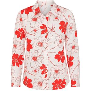Witte Blouse met Rode Bloemenprint – Sophyline