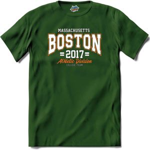 Boston 2017 | Boston - Vintage - Retro - T-Shirt - Unisex - Bottle Groen - Maat L
