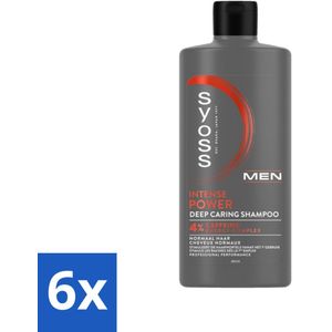 SYOSS - Men Power - Shampoo - Langdurige Styling - 440ml - Voordeelverpakking - 6 stuks