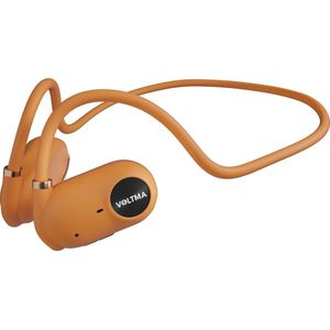 Voltma® Active Beats: Open Ear Hoofdtelefoon met Bone Conduction, Bluetooth 5.3 Sport Headset, Koptelefoon IPX45 Waterdicht, 6 Uur Speeltijd, Snelladen, Open Ear Comfort Draadloze Oortjes voor Sport en Fitness, compatibel met Android, iOs (oranje)