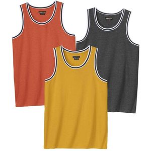 ATLAS FOR MEN - 3-pack Sunny Time Tanktops - Heren - Verkrijgbaar in grote maten - 3XL