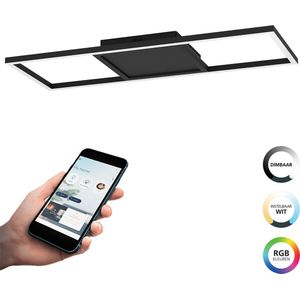 EGLO connect.z Calagrano-Z Smart Plafondlamp - 64 cm - Zwart/Wit - Instelbaar RGB & wit licht - Dimbaar - Zigbee