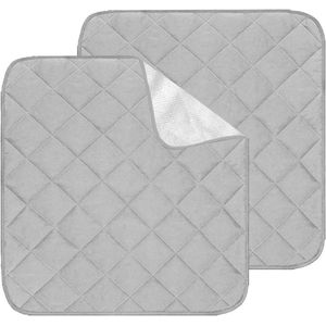 ByShane - Waterdicht herbruikbaar zitkussen set van 2 - absorberende incontinentie stoelkussens - wasbare stoelbeschermers - 559 x 533 cm - voor senioren volwassenen - onderpad bescherming - grijs - comfortabel en praktisch - gemakkelijk te reinigen
