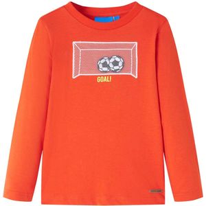 vidaXL - Kindershirt - met - lange - mouwen - 104 - feloranje