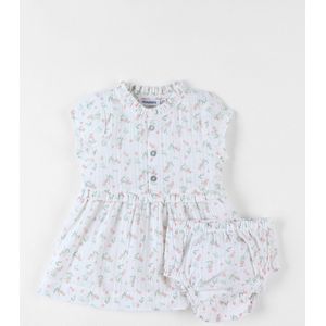 Noukie's - Jurk + Bloomer - Bloemen - Ecru - 6 maand 68
