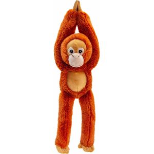 Keel Toys pluche Orang Utan aap knuffeldier - rood/bruin - hangend - 50 cm - Luxe kwaliteit knuffels
