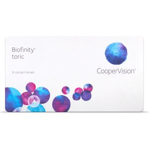 Biofinity® toric - Sterkte +2.00 - Cilinder -0.75 - As 30 - 6 pack - Maandlenzen - BC 8.70 - Torische contactlenzen
